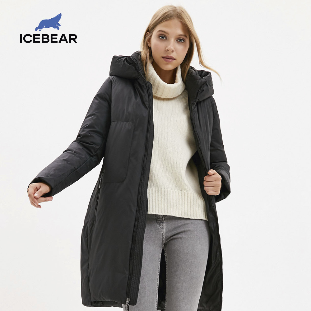 ICEbear new product women's jacket Windproof and warm casual women's cotton-padded jacket Fashionable hooded coat GWD20129D 201017