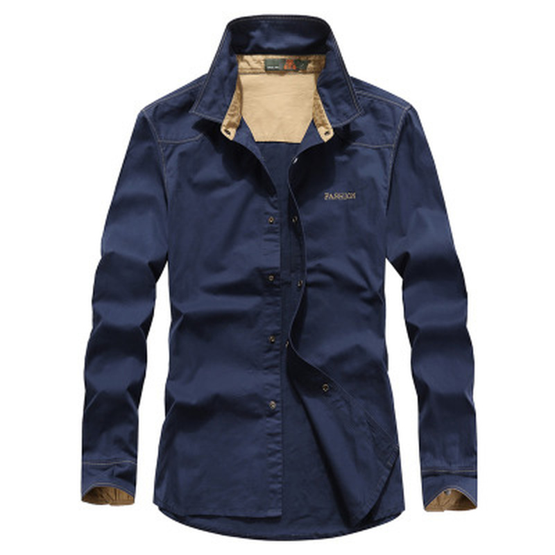 Plus Size 5XL Male Shirts Autumn Cotton Long Sleeve Mens Shirt Military Cargo Shirts Homme Brand Clothing, Dark blue
Plus Size 5XL Male Shirts Autumn Cotton Long Sleeve Mens Shirt Military Cargo Shirts Homme Brand Clothing, Dark blue
