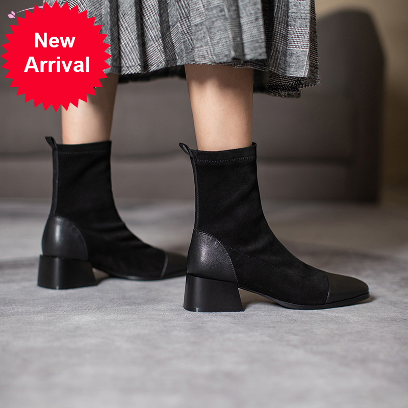 2021 The New Casual Style Comfortable Toe Square Ankle Elastic Sliding-in Black Mean High Heels Motorcycle Boots Women's Shoes Pt7m
2021 The New Casual Style Comfortable Toe Square Ankle Elastic Sliding-in Black Mean High Heels Motorcycle Boots Women's Shoes Pt7m