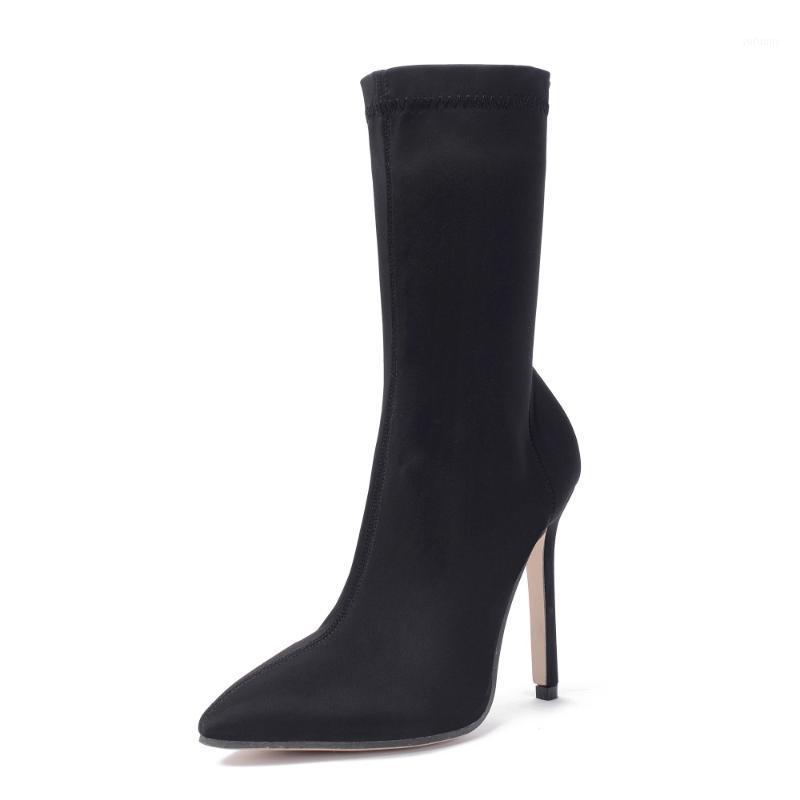 GOXPACER Women Boots Slip On Shoes Women Stretch Fabric Fashion Pointed Toe High Heel Shoes Flock Slim Comfortable Free Shipping1, Black 
GOXPACER Women Boots Slip On Shoes Women Stretch Fabric Fashion Pointed Toe High Heel Shoes Flock Slim Comfortable Free Shipping1, Black