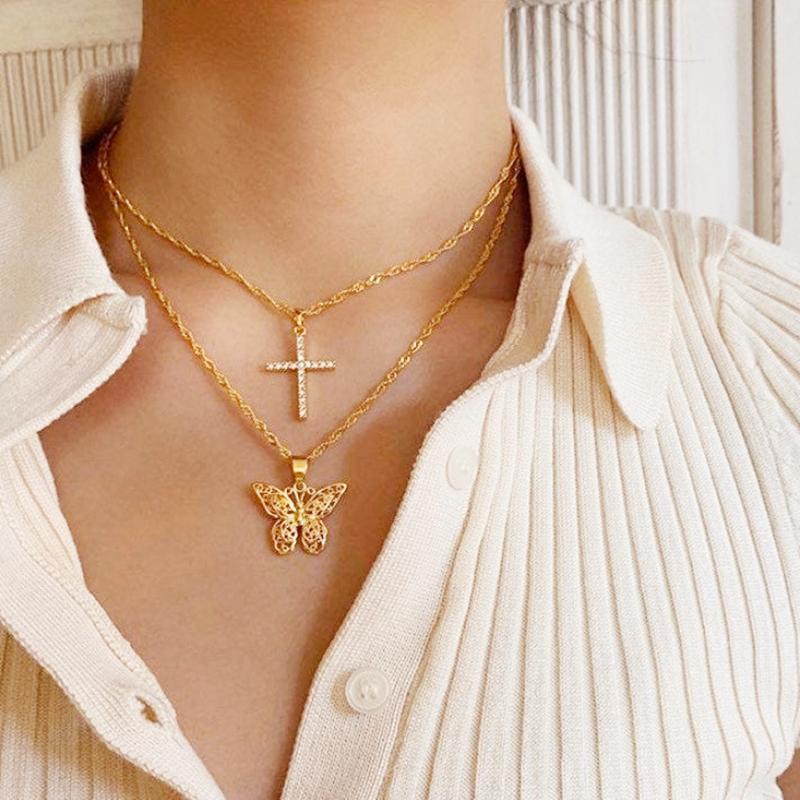 Pendant Necklaces Cute Butterfly Statement Pendants Woman Chokers Water Wave Chain Stainless Steel Yellow Gold Hollow Animals Jewelry
Pendant Necklaces Cute Butterfly Statement Pendants Woman Chokers Water Wave Chain Stainless Steel Yellow Gold Hollow Animals Jewelry