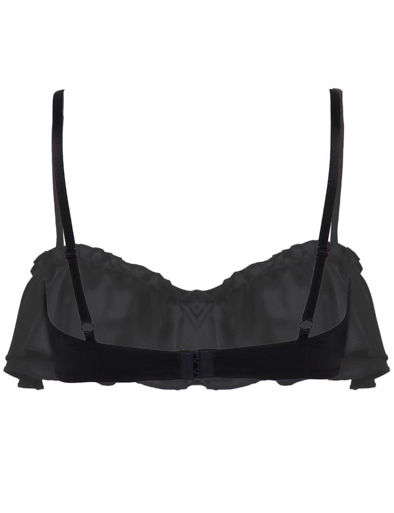 Women Sexy Crop Top Smooth Silky Satin Lingerie Adjustable Spaghetti Shoulder Straps Double Layers Ruffled Bralette Tops, Black
Women Sexy Crop Top Smooth Silky Satin Lingerie Adjustable Spaghetti Shoulder Straps Double Layers Ruffled Bralette Tops, Black