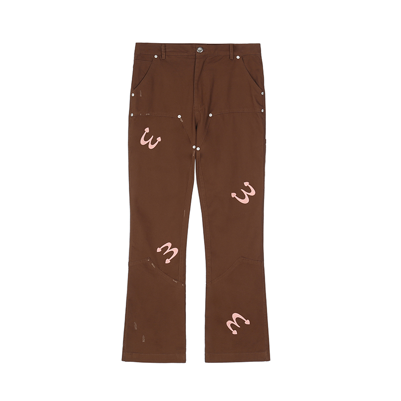 Streetwear Pockets Pu Leather Letter Embroidery Casual Overalls Men and Women Straight Style Loose Trousers, Black
Streetwear Pockets Pu Leather Letter Embroidery Casual Overalls Men and Women Straight Style Loose Trousers, Black