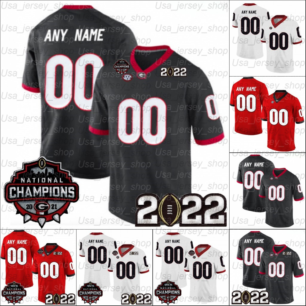 Custom NCAA 2022 Champions Playoff UGA Georgia Bulldogs Jersey Jake Fromm D'Andre Swift George Pickens Stetson Bennett Dominick Blaylock Mark Webb, White+2022 patch
Custom NCAA 2022 Champions Playoff UGA Georgia Bulldogs Jersey Jake Fromm D'Andre Swift George Pickens Stetson Bennett Dominick Blaylock Mark Webb, White+2022 patch