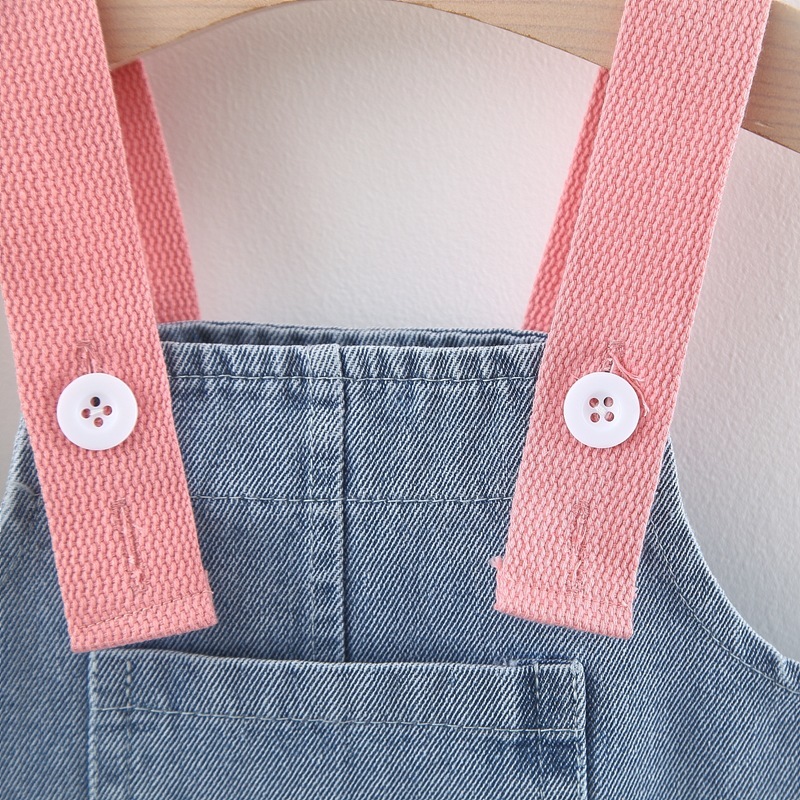 HYLKIDHUOSE 2020 Autumn Girls Clothing Sets Infant Long-sleeved Shirt Angel Wings Denim Dress Infant Costume Child Baby ClothesX1019