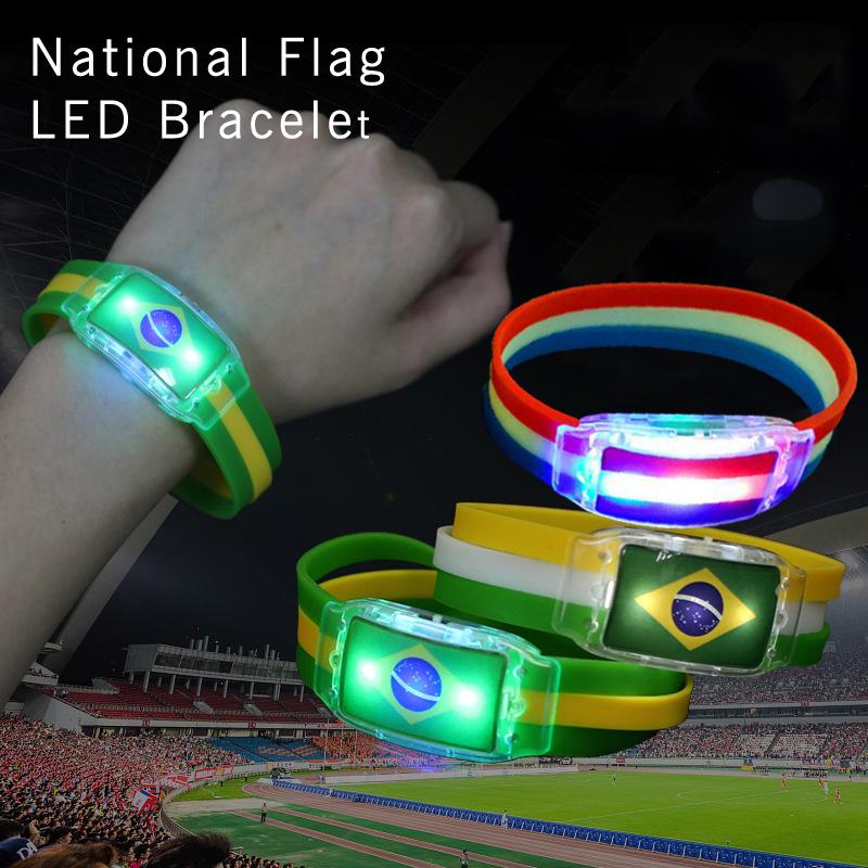 2020 World Cup Russia National Flag LED Bracelet Glow Watch Brazil USA Spain Football Team Cheer Props Party Decoration Supplies
2020 World Cup Russia National Flag LED Bracelet Glow Watch Brazil USA Spain Football Team Cheer Props Party Decoration Supplies