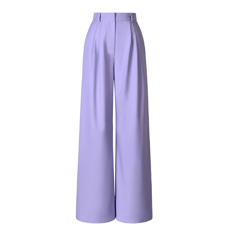 AEL Female Wide Leg Suit Pant Work Pant office ladies Trousers Solid High Waist Women Wide Leg Pants Casual loose autumn 201106