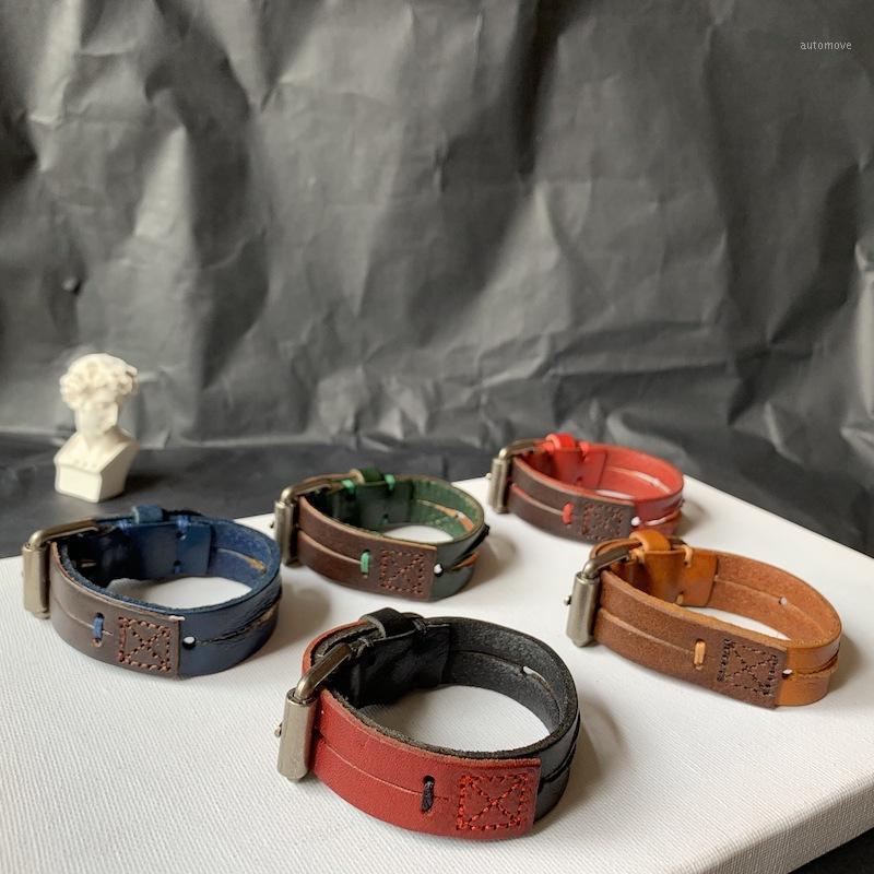 Vintage tanned leather bracelet couples bracelet simple adjustable wide leather strap for men and women accessories1
Vintage tanned leather bracelet couples bracelet simple adjustable wide leather strap for men and women accessories1