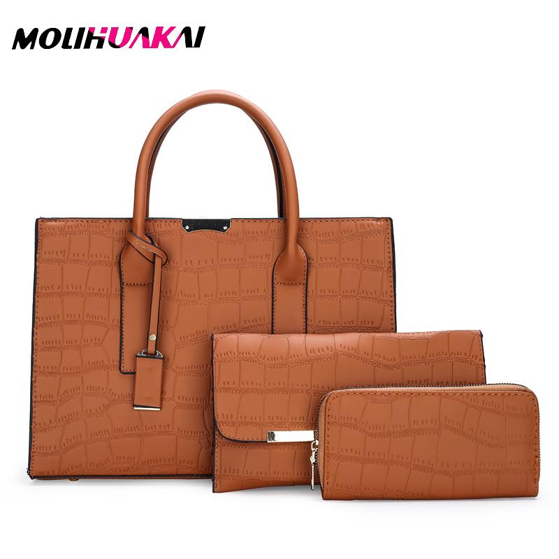 3 Sets Of Handbag Ladies Handbag Crocodile Pattern PU Leather Wallet 2021 Female Bags Designer Shoulder Messenger Bag, Light brown
3 Sets Of Handbag Ladies Handbag Crocodile Pattern PU Leather Wallet 2021 Female Bags Designer Shoulder Messenger Bag, Light brown