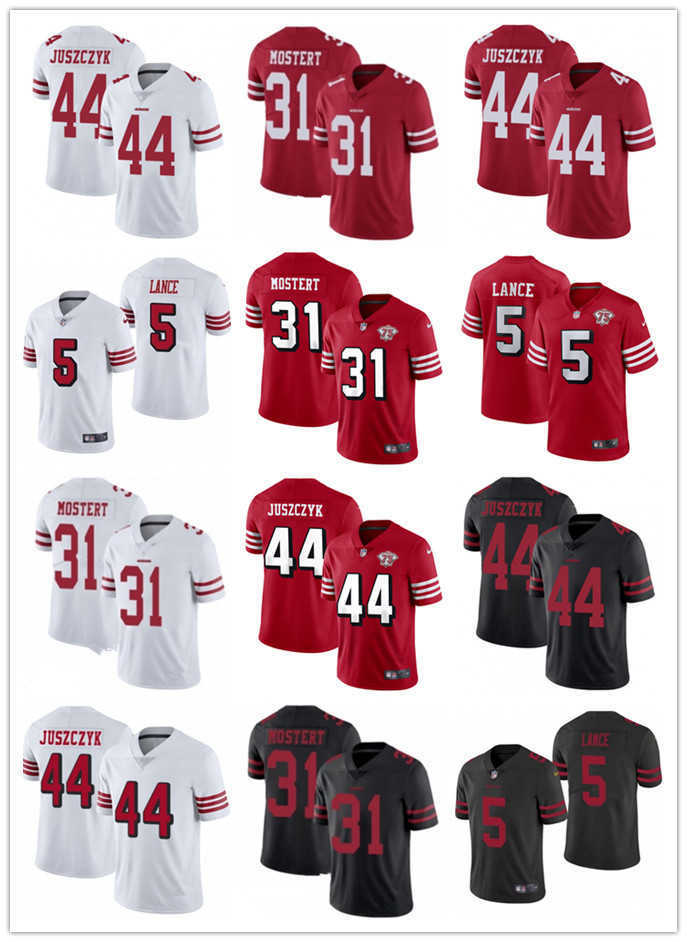 75th Men Women Youth San Francisco''49ers''Jersey 5 Trey Lance 31 Raheem Mostert 44 Kyle Juszczyk Football Jerseys Red Black White, Black;red
75th Men Women Youth San Francisco''49ers''Jersey 5 Trey Lance 31 Raheem Mostert 44 Kyle Juszczyk Football Jerseys Red Black White, Black;red