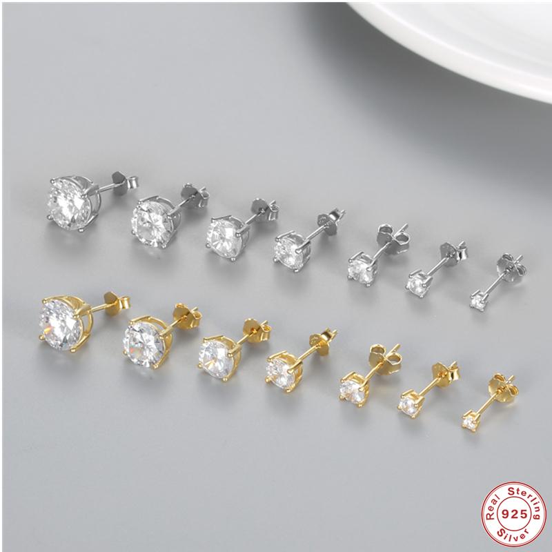Stud GS 925 Sterling Silver 2-8mm Mini Single Zircon Earrings For Women Shiny Crystal Ear Studs Wedding Engagement Party Jewel, Golden;silver
Stud GS 925 Sterling Silver 2-8mm Mini Single Zircon Earrings For Women Shiny Crystal Ear Studs Wedding Engagement Party Jewel, Golden;silver