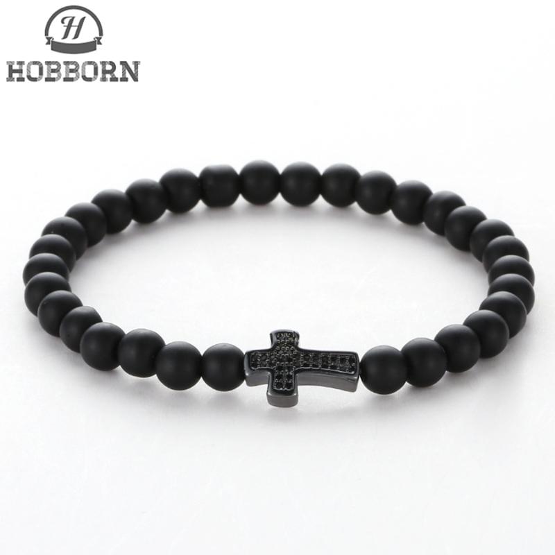 HOBBORN Trendy Religions Women Men Bracelet Handmade 6mm Matte Black Onyx Stone Beads Strand Crystal Cross Unisex Bracelets Cruz
HOBBORN Trendy Religions Women Men Bracelet Handmade 6mm Matte Black Onyx Stone Beads Strand Crystal Cross Unisex Bracelets Cruz
