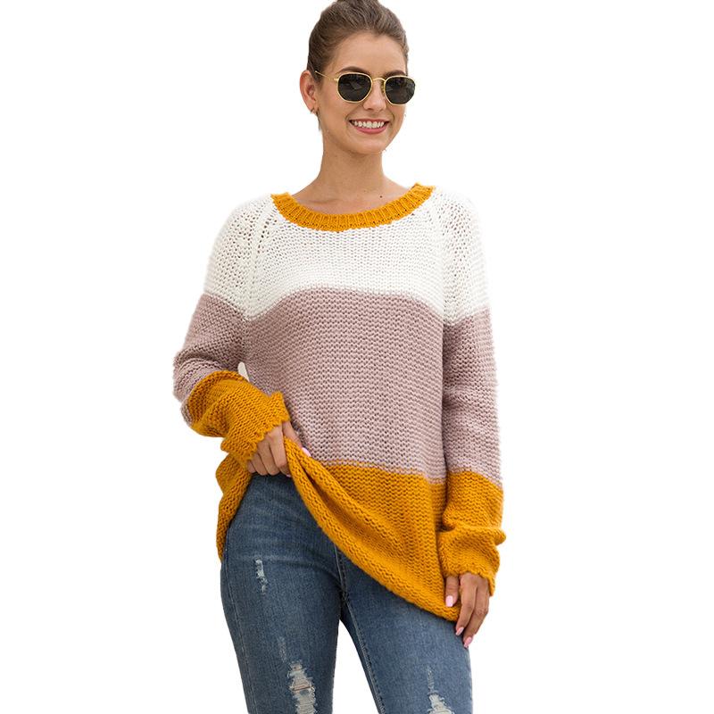 2020 Autumn and Winter New European and American Fashion Thick Line Color Block Pullover Women' Sweater Halloween Sweater Women, Black
2020 Autumn and Winter New European and American Fashion Thick Line Color Block Pullover Women' Sweater Halloween Sweater Women, Black