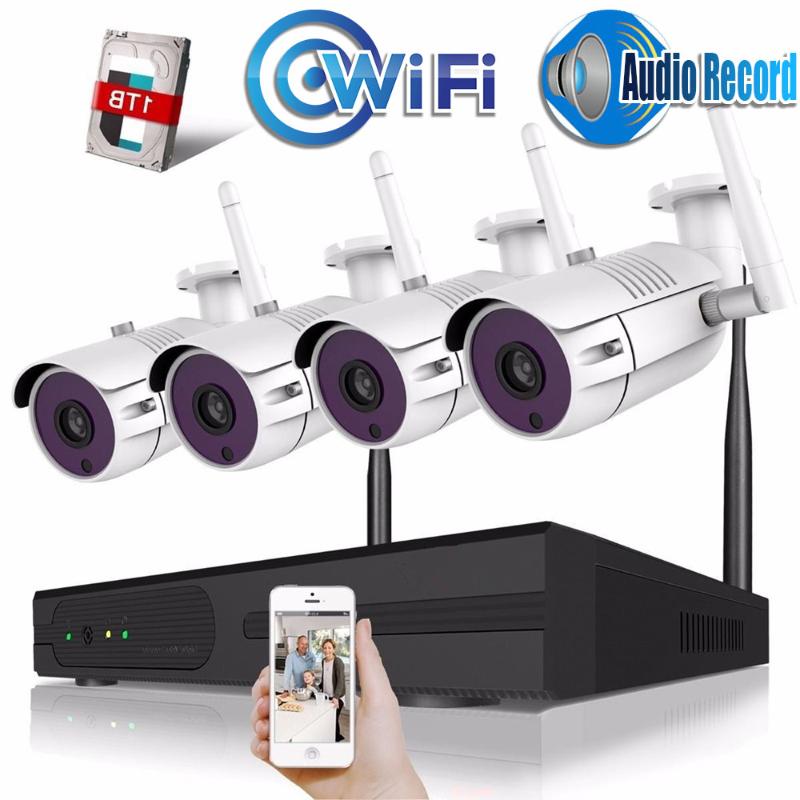 4CH Wireless CCTV System 720P HD NVR kit Outdoor IR Night IP Camera wifi Voice recording Camera Security System Surveillance Kit
4CH Wireless CCTV System 720P HD NVR kit Outdoor IR Night IP Camera wifi Voice recording Camera Security System Surveillance Kit