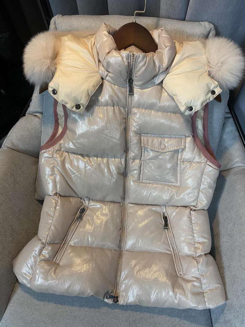Autumn & Winter Pink And Black White Duck Down Women's Vest New Style