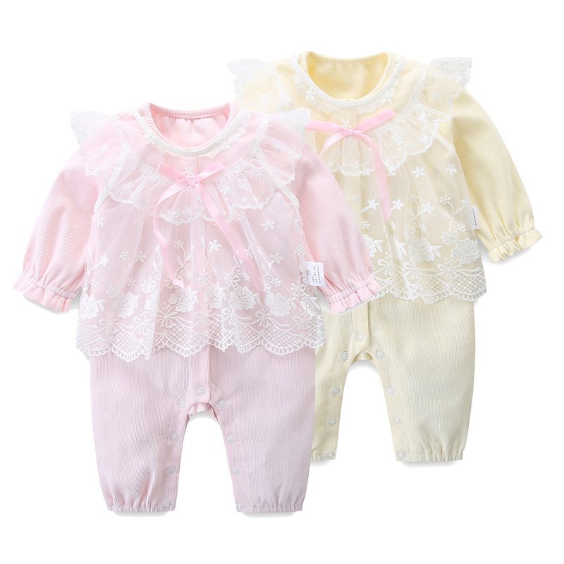 2021 New Newborn Infant Clothes Set Lace Peter Pan Collar Rompers+lace Outwear Girls Jumpsuit 0-2y Wlhp, Pink 
2021 New Newborn Infant Clothes Set Lace Peter Pan Collar Rompers+lace Outwear Girls Jumpsuit 0-2y Wlhp, Pink