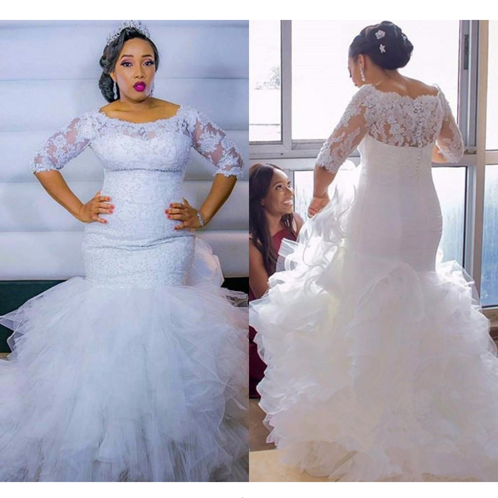 2021 New Dressed As An African Bride Lace Strapless Wedding Mermaid Sweep Train Bride's Dress Custom-made for Black Girls CYXS, White
2021 New Dressed As An African Bride Lace Strapless Wedding Mermaid Sweep Train Bride's Dress Custom-made for Black Girls CYXS, White