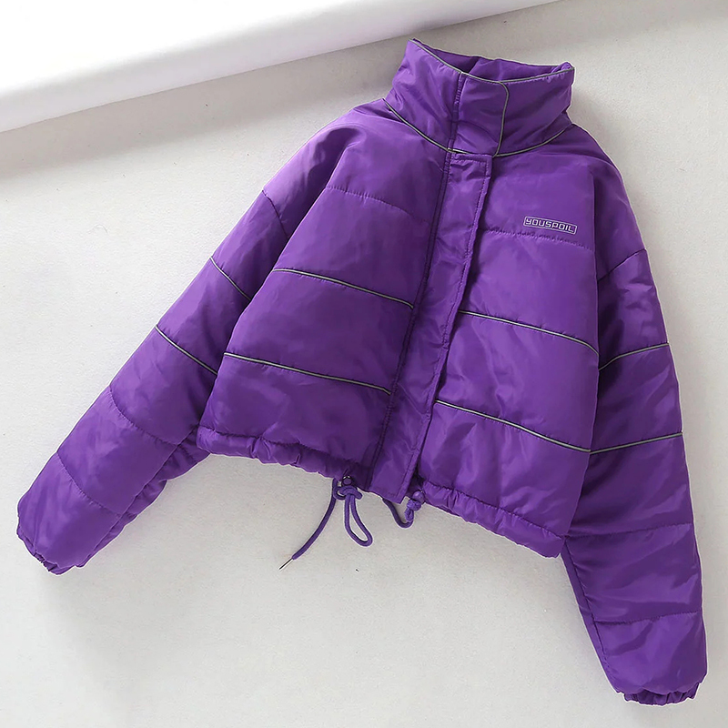 Winter Jacket Women Coat Parka Reflective Cotton Padded Warm Streetwear Women Winter Coat 201027