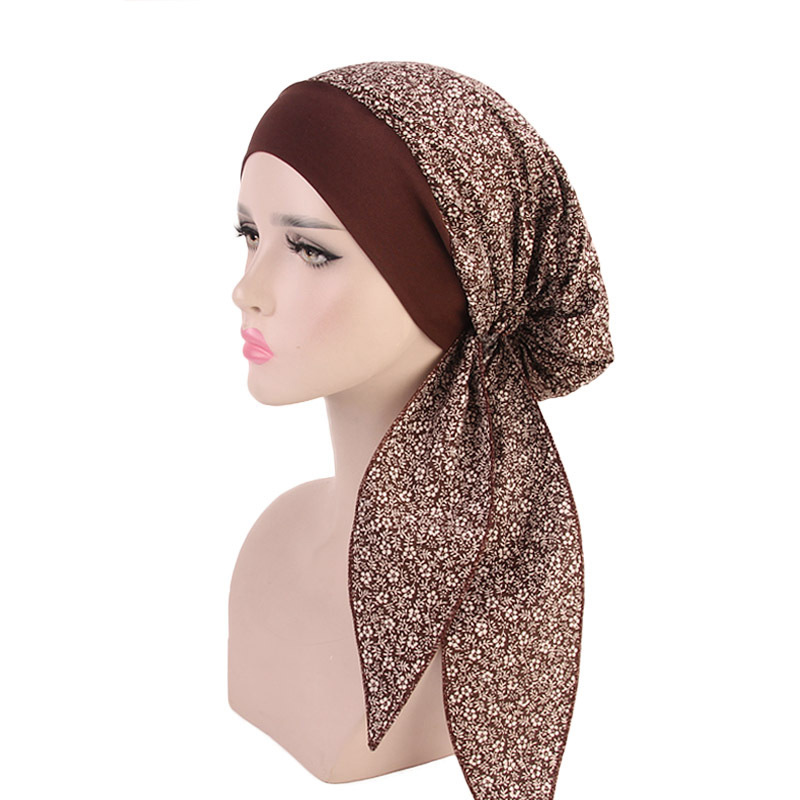Ladies elastic hair band turban hat rural style cotton hair hat pirate hat Hair Accessories Caps