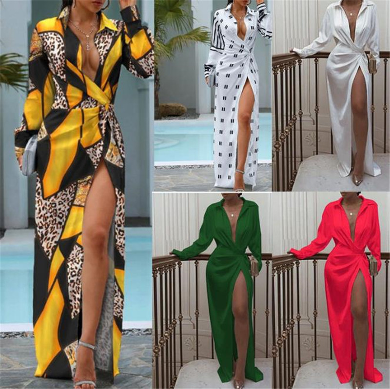 Sexy Luxury Women Dresses Fashion Long Sleeve Lace Up V Neck Long Dress Autumn Designer Women Clothes, White;black
Sexy Luxury Women Dresses Fashion Long Sleeve Lace Up V Neck Long Dress Autumn Designer Women Clothes, White;black