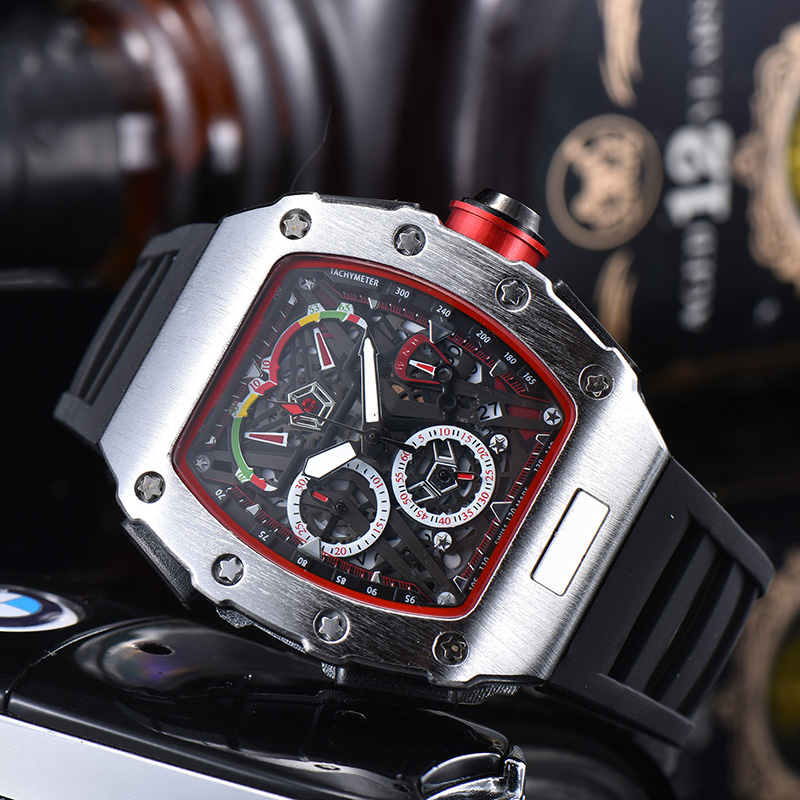 Top Selling Mens Watches Colorful Rubber Strap Quartz Movement Subdial Work Stopwatch Stainlesss Steel Case Chronograph Analog Watches, 16
Top Selling Mens Watches Colorful Rubber Strap Quartz Movement Subdial Work Stopwatch Stainlesss Steel Case Chronograph Analog Watches, 16