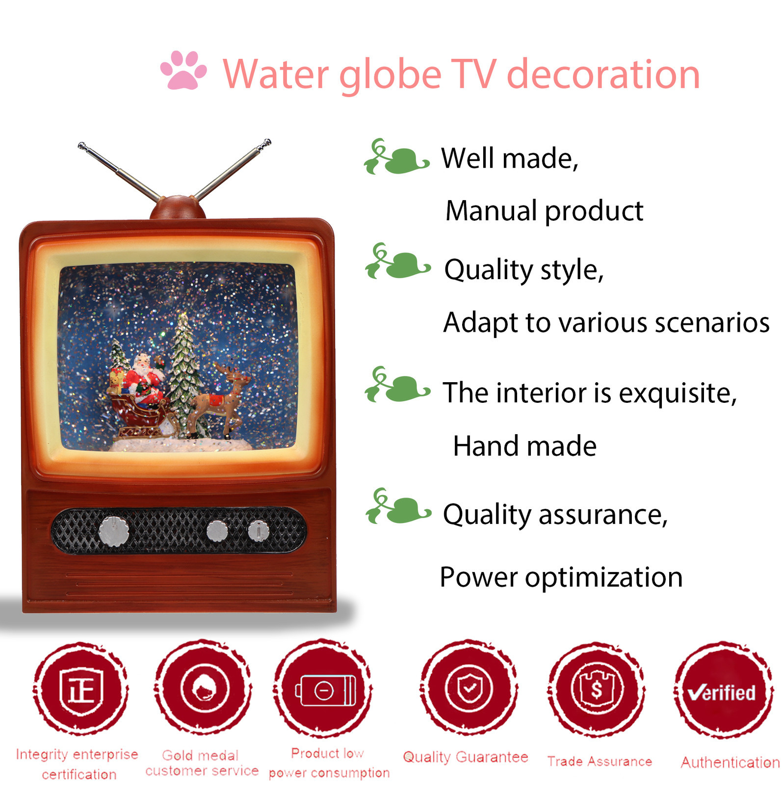 Operated Battery Gifts Vintage Claus Santa TV Interior 2020 Christmas Decoration Supplies Plastic Custom Snow Globe, White
Operated Battery Gifts Vintage Claus Santa TV Interior 2020 Christmas Decoration Supplies Plastic Custom Snow Globe, White