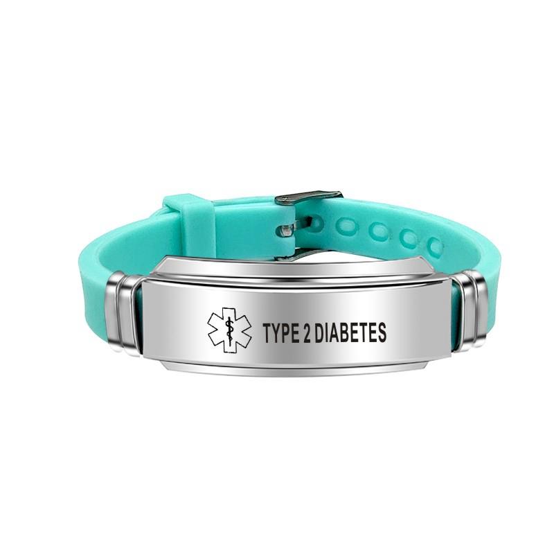Fashion Green Color Silicone Bracelet Alert ID Type 2 Diabetes ASTHMA Stainless Steel Bracelets Bangles For Women Men
Fashion Green Color Silicone Bracelet Alert ID Type 2 Diabetes ASTHMA Stainless Steel Bracelets Bangles For Women Men