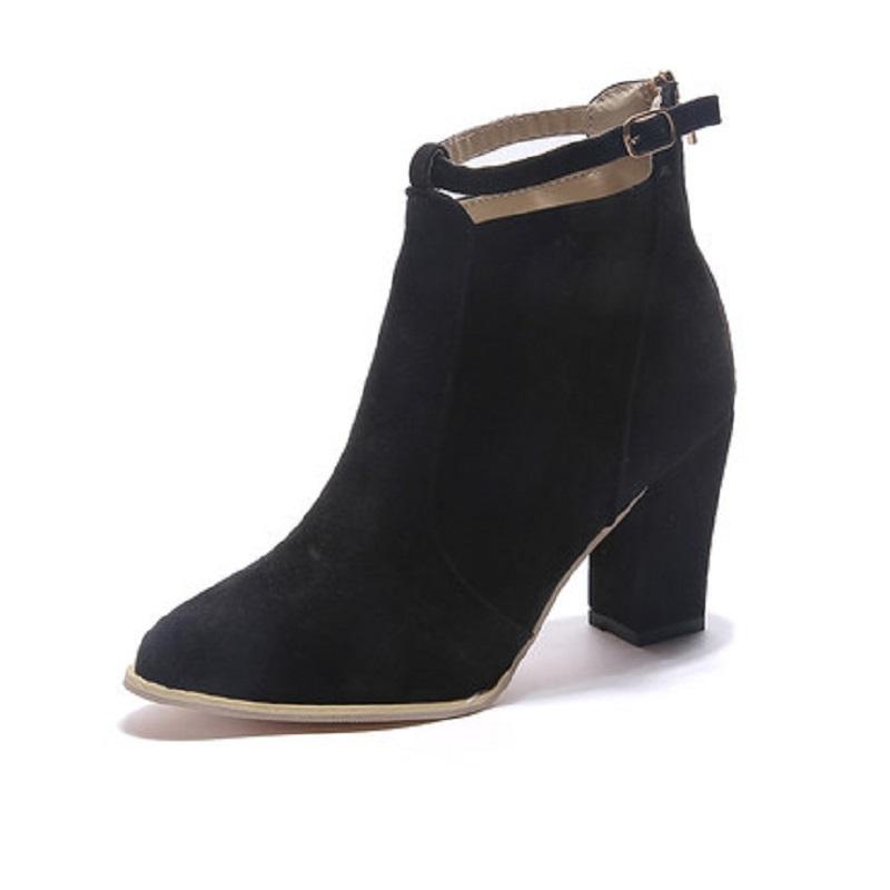 2020 autumn new women's fashion boots, versatile, comfortable belt buckle, high heel, thick, non-slip, large size women's boots, Black
2020 autumn new women's fashion boots, versatile, comfortable belt buckle, high heel, thick, non-slip, large size women's boots, Black