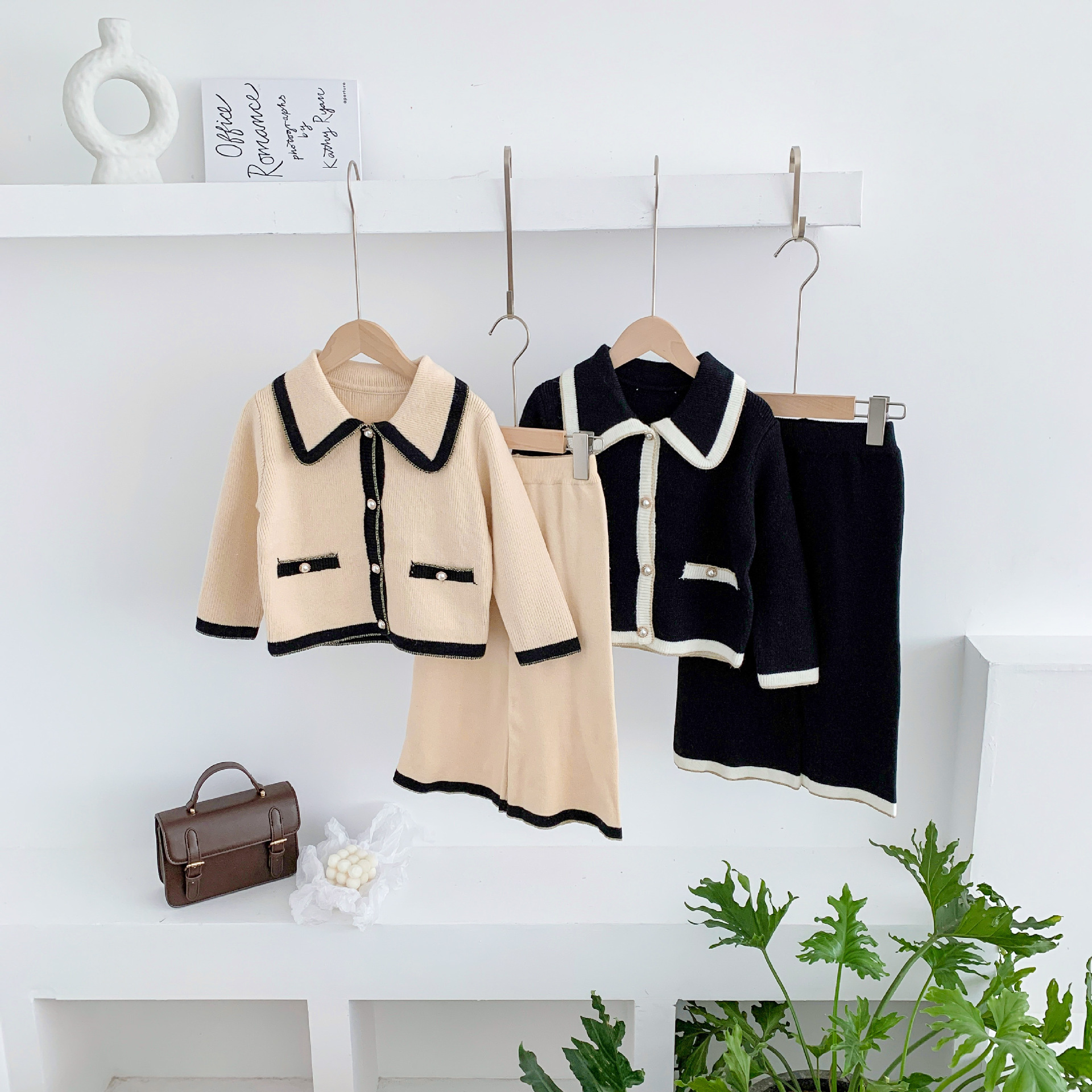 Kids Clothes Set Sweater and Pants 2pcs New Autumn Winter Girl Outfit Long Sleeve Jacket Coat Wide Leg Trousers Toddler OutfitsX1019