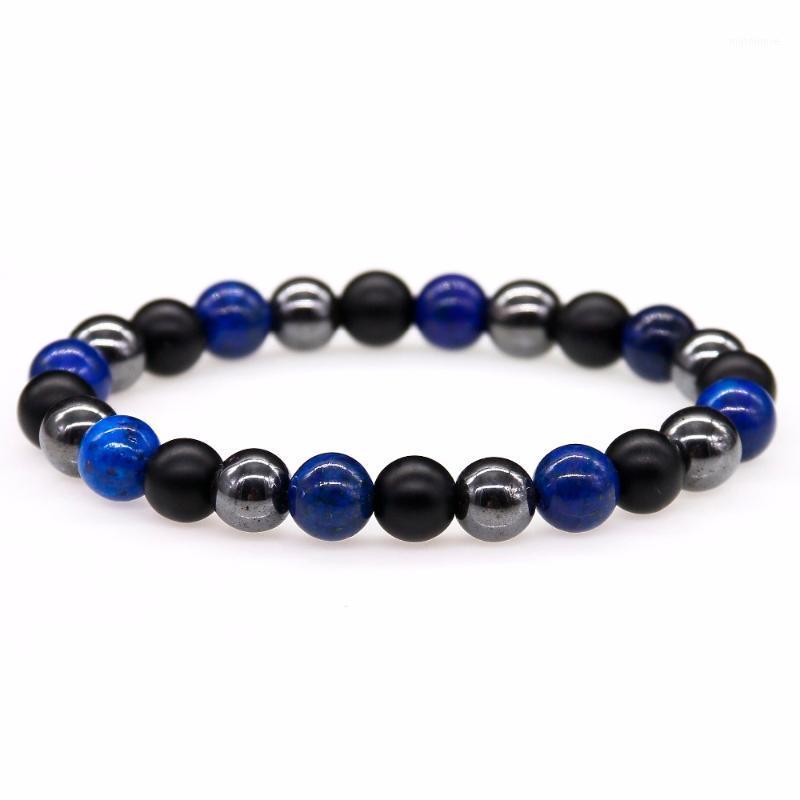 Fashion Men's 8mm Round Hematite Beads and Natural lapis lazuli Beads Bracelet Matte Black Stone Elastic Bangle Jewelry Gift1
Fashion Men's 8mm Round Hematite Beads and Natural lapis lazuli Beads Bracelet Matte Black Stone Elastic Bangle Jewelry Gift1