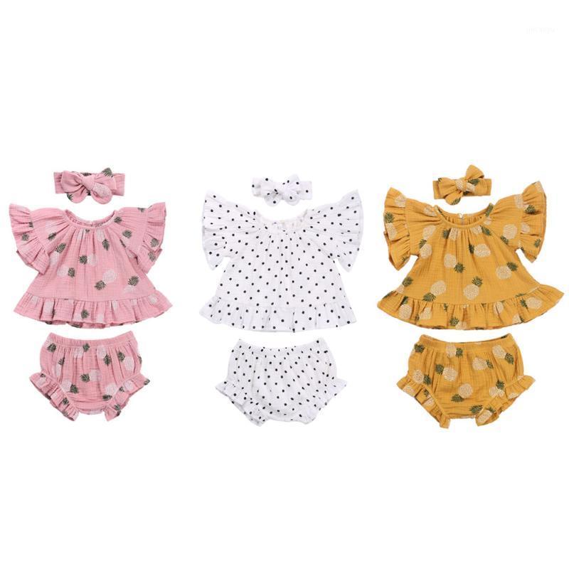 2020 Soft Linen Infant Baby Girl Clothing 0-24M Pineapple / Dot Print Short Sleeve Tops+Ruffle Shorts Headband Cute 3pcs Set1
2020 Soft Linen Infant Baby Girl Clothing 0-24M Pineapple / Dot Print Short Sleeve Tops+Ruffle Shorts Headband Cute 3pcs Set1
