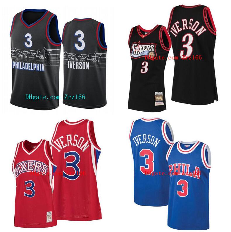 Men basketball Philadelphia 76ers 3 Iverson Hardwoods Classics Jersey and shorts, Black;red
Men basketball Philadelphia 76ers 3 Iverson Hardwoods Classics Jersey and shorts, Black;red