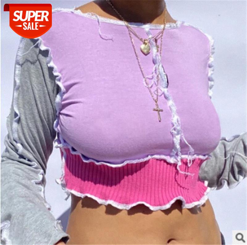 HIRIGIN Women T-Shirts Autumn Color Block Ptachwork Crop Tops Casual Long Sleeve Round Neck Ruffles Trim Slim Fit Tee Shirts #AX36, White
HIRIGIN Women T-Shirts Autumn Color Block Ptachwork Crop Tops Casual Long Sleeve Round Neck Ruffles Trim Slim Fit Tee Shirts #AX36, White