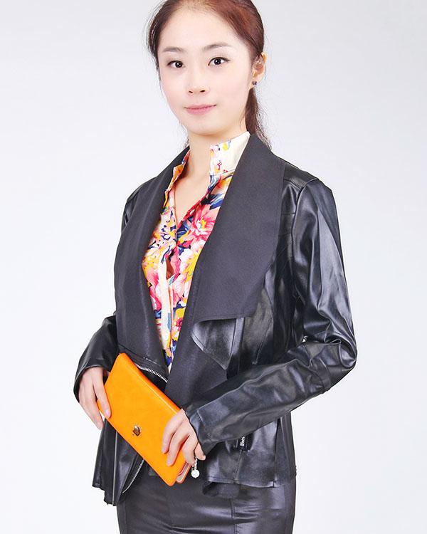Women European and American punk rivets decorative double lapel leather jacket, As pic
Women European and American punk rivets decorative double lapel leather jacket, As pic