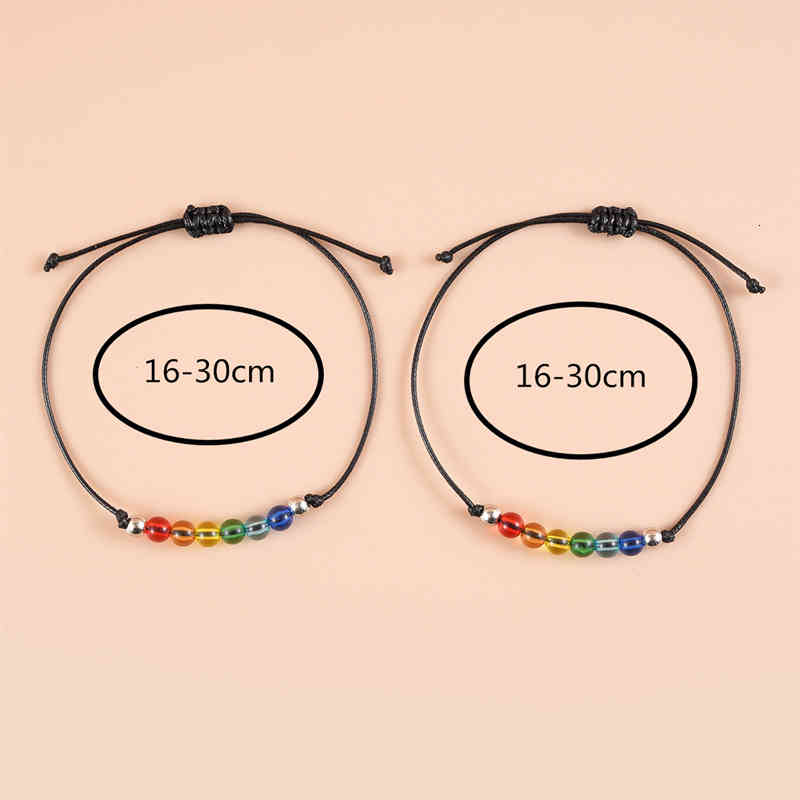 2pcs/ Set Rainbow Pride Bracelet Bisexual Lgbt Rope Jewelry for Women Men Gift