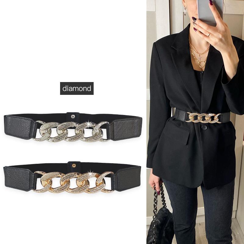 Belts Elastic Gold Chain Belt Female Silver Metal For Women High Quality Stretch Cummerbunds Coat Dress Ketting Riem Waistband, Black;brown
Belts Elastic Gold Chain Belt Female Silver Metal For Women High Quality Stretch Cummerbunds Coat Dress Ketting Riem Waistband, Black;brown