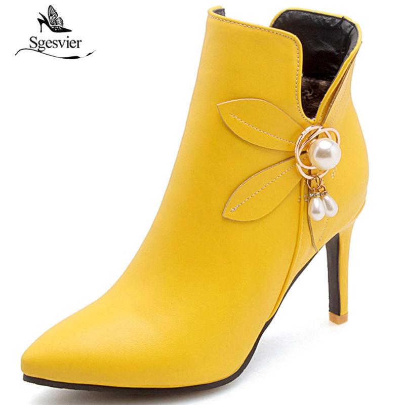 Sgesvier 2020 high quality pu leather boots women pointed toe short plush autumn boots zipper thin high heels ankle OX822, Black
Sgesvier 2020 high quality pu leather boots women pointed toe short plush autumn boots zipper thin high heels ankle OX822, Black