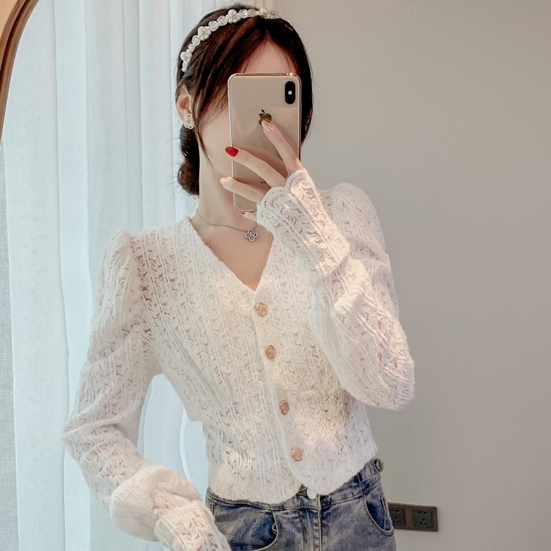 Women's Blouses & Shirts Slim Temperament Elegant French Retro V Neck White Lace Shirt Women Plus Size 3D Jacquard Tops Blusas Mujer Long Sl
Women's Blouses & Shirts Slim Temperament Elegant French Retro V Neck White Lace Shirt Women Plus Size 3D Jacquard Tops Blusas Mujer Long Sl