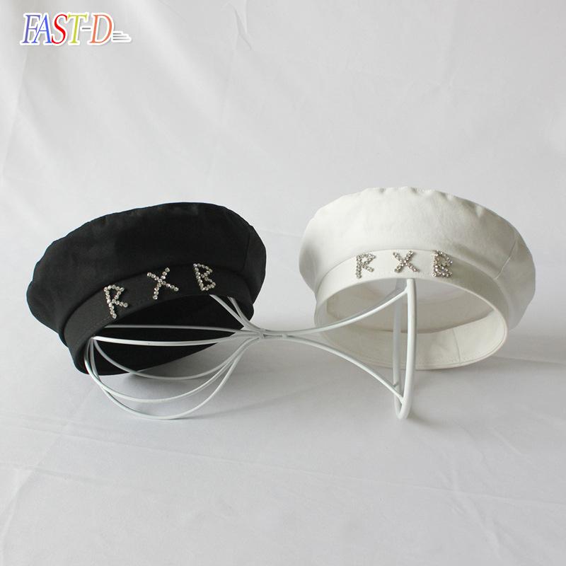 2021 Spring Autumn New Women Cotton Hats Kpop Fashion Light Luxury Diamond Ltters Beret Cap Leisure Street Navy Hat, White
2021 Spring Autumn New Women Cotton Hats Kpop Fashion Light Luxury Diamond Ltters Beret Cap Leisure Street Navy Hat, White