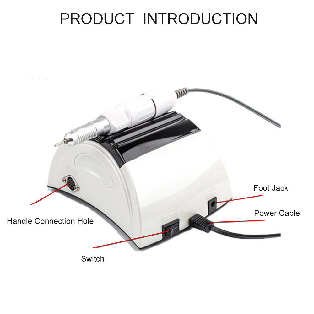 Nail Art Equipment Professional Electric Drill Machine 30000 RPM 45W LED Display With Replacement Bits Tools