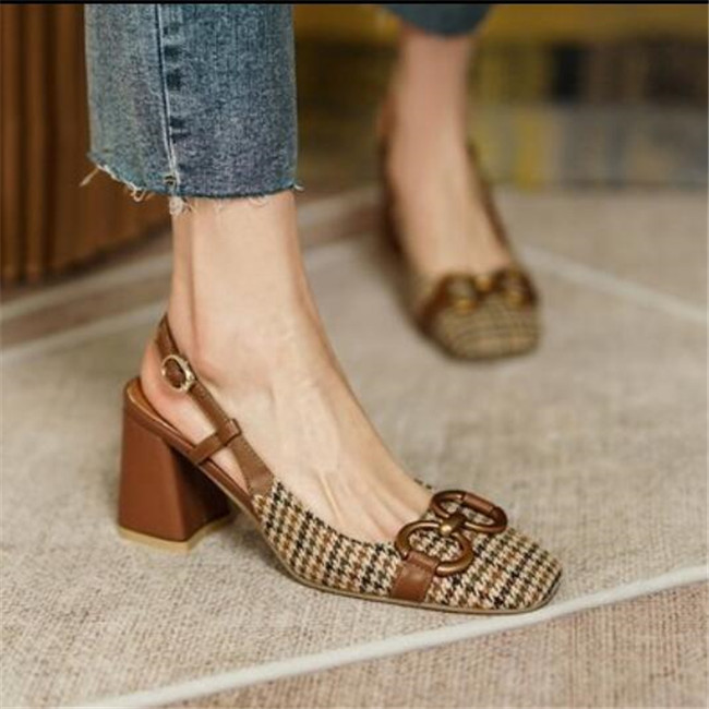 Women's Sandals Chains Accessories Vintage Female Slap With High Heels Sandals Fashion Boot Comfortable Women Shoes