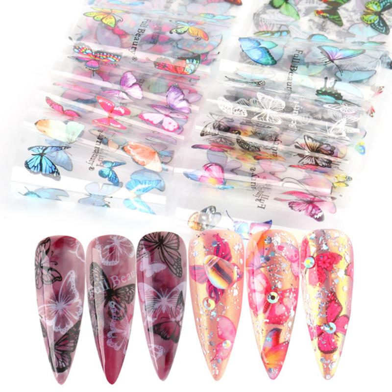 New 1/10 Rolls Colorful Butterfly Nail Stickers Decals Summer Fashion Designs Transfer Foils Nails Art DIY Manicure Decorations
New 1/10 Rolls Colorful Butterfly Nail Stickers Decals Summer Fashion Designs Transfer Foils Nails Art DIY Manicure Decorations