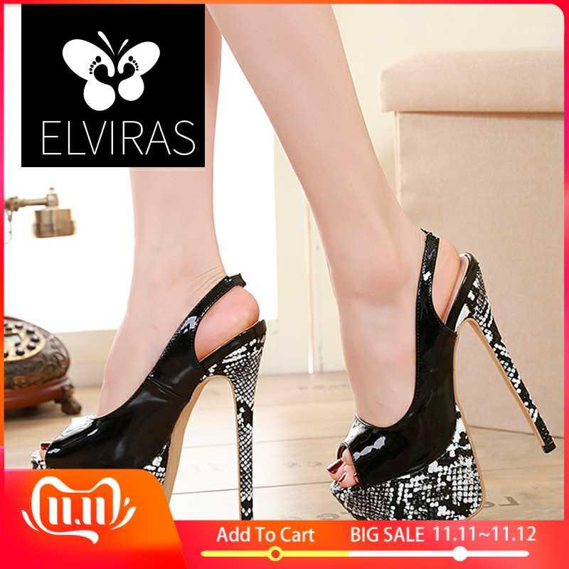 ELVIRAS 2020 HOT Platform Pumps Snakeskin Pattern Hollow Buckle Women's Shoes Fish Mouth Fine With High Heels Women Shoes1, Black
ELVIRAS 2020 HOT Platform Pumps Snakeskin Pattern Hollow Buckle Women's Shoes Fish Mouth Fine With High Heels Women Shoes1, Black