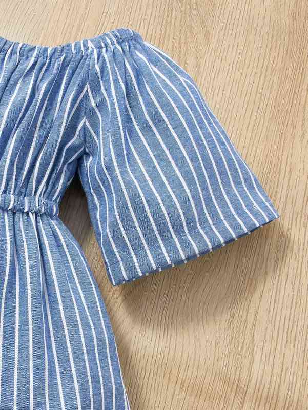 Baby Striped Tie Front Romper SHE