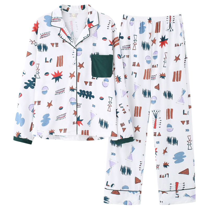 BZEL Leisure Cotton Sleepwear Pyjamas Women Clothing Long Sleeve Tops Set Ladies Pijama Sets Night Suit Home Wear Big Size 210203
