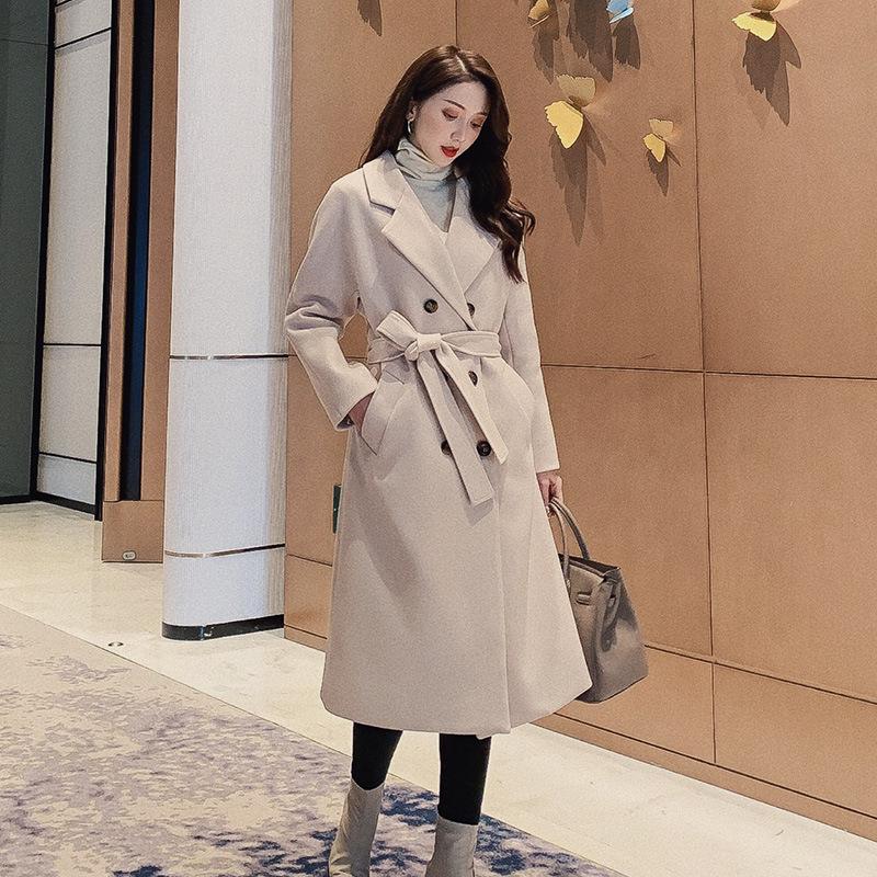 Women' Fashion Casual Double Breasted Belt Adjustable Waist X-Long Coat Turn down Collar Drop Shoulder Elegant Woolen Coat, Beige
Women' Fashion Casual Double Breasted Belt Adjustable Waist X-Long Coat Turn down Collar Drop Shoulder Elegant Woolen Coat, Beige