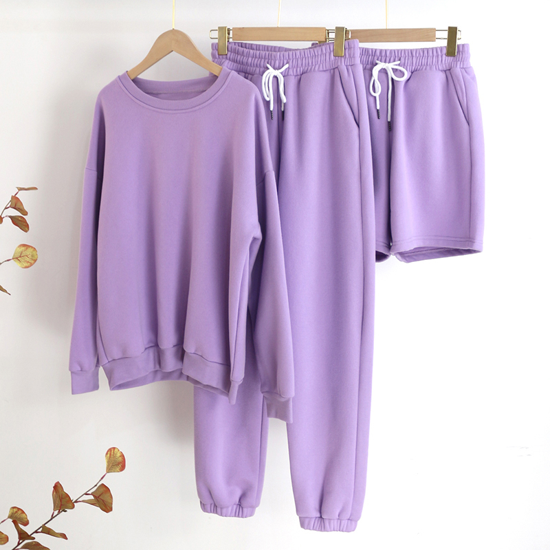 Conjunto Lounge Wear 2 Piece Set Sports Pullovers Tracksuit Women Oversize Sweatshirt Suit Casual Solid Sweatpants Fall 201104