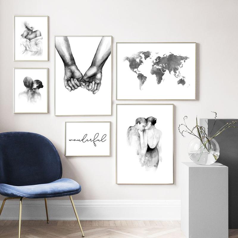 Black White Ink Lovers Hand Map Wall Art Canvas Painting Nordic Posters And Prints Wall Picturs For Living Room Wedding Decor
Black White Ink Lovers Hand Map Wall Art Canvas Painting Nordic Posters And Prints Wall Picturs For Living Room Wedding Decor
