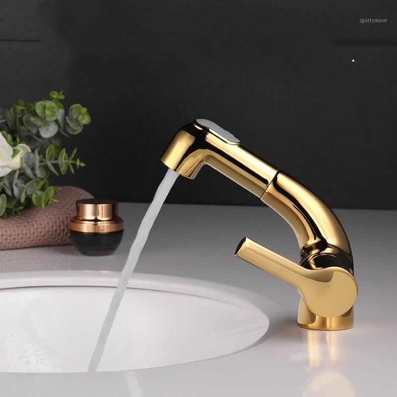Brass pull out bathroom sink faucet cold hot water copper basin mixer faucet single handle single hole bathroom faucet,Gold1
Brass pull out bathroom sink faucet cold hot water copper basin mixer faucet single handle single hole bathroom faucet,Gold1