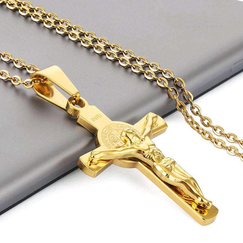 Cross Necklace Religious Crucifixi Christian Necklaces Pendants Gold Silver Color Gift For Boyfriend Men Jewelry Cadenas Hombre
Cross Necklace Religious Crucifixi Christian Necklaces Pendants Gold Silver Color Gift For Boyfriend Men Jewelry Cadenas Hombre